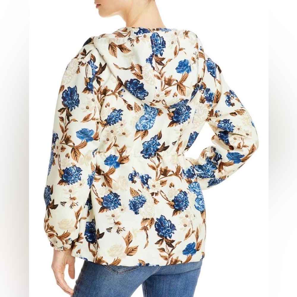 NWT $498 Tory BurchFloral-Print Hooded Wind-Resistant Jacket - Picture 7 of 9